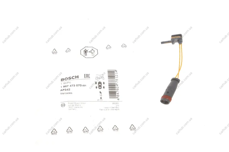 Датчик зносу гальмівних колодок (передніх) MB (W211/212/221/222/166) BOSCH 1 987 473 070 (фото 1)