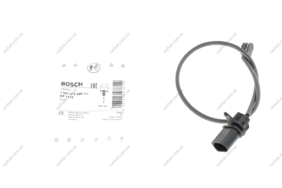 Датчик зносу гальмівних колодок (передніх) Audi Q8/Q7/VW Touareg 18- (L=423mm) BOSCH 1 987 473 598 (фото 1)
