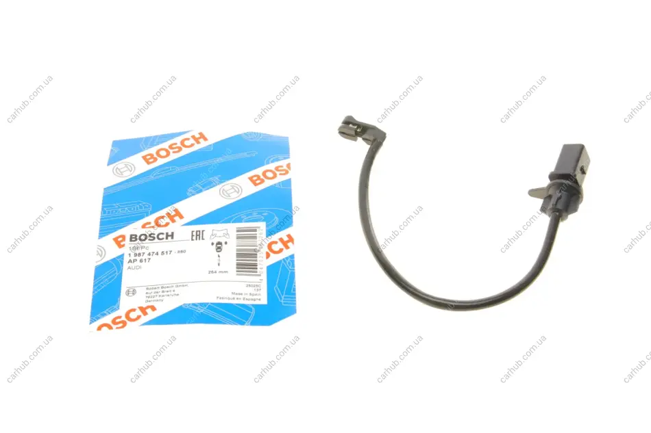 Датчик зносу гальмівних колодок (передніх) Audi A6/A7/A8 09- (L=264mm) BOSCH 1 987 474 517 (фото 1)