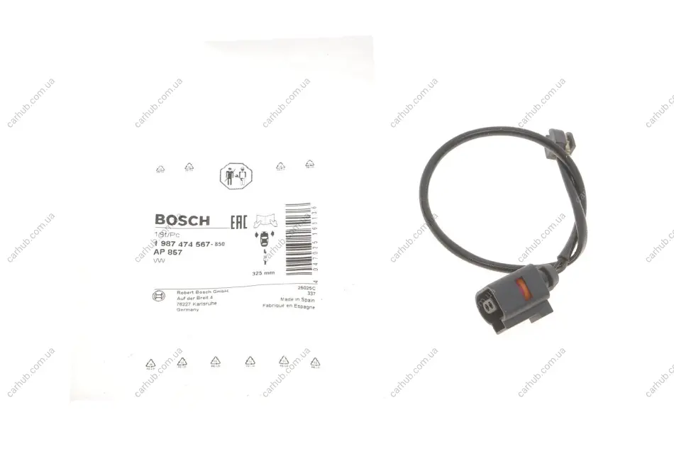 Датчик зносу гальмівних колодок VW Touareg 3.0-4.2 10- BOSCH 1 987 474 567 (фото 1)