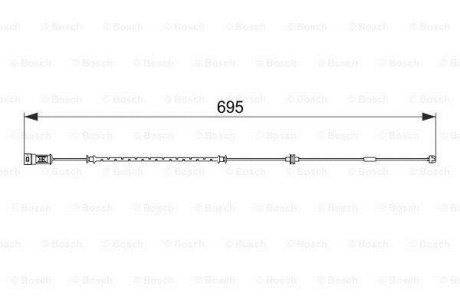 Датчик износа тормозных колодок (передних) Opel Vectra C 02- (L=695mm) BOSCH 1 987 474 585