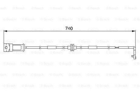 Датчик износа тормозных колодок (передних) Opel Omega B 94-03 (L=740mm) BOSCH 1 987 474 934