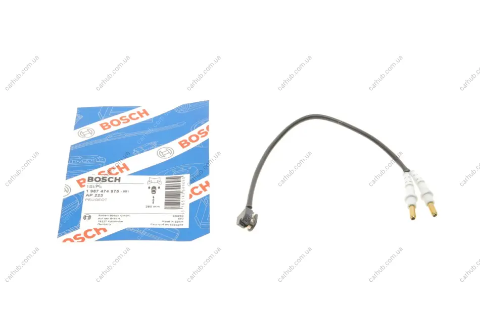 Датчик зносу гальмівних колодок (передніх) Peugeot 605 89-99 (L=260) BOSCH 1 987 474 975 (фото 1)