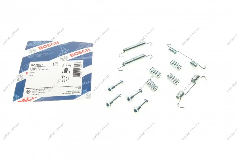 Комплект пружинок колодок ручного гальма BMW 3 (E46)/(E92) 1.6-3.0 98-13 (ATE) BOSCH 1 987 475 280 (фото 1)