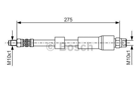 Шланг тормозов. ЗАДНИЙ BOSCH 1 987 476 174