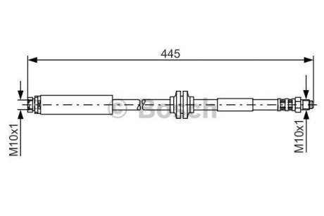 Тормозной шланг (задний) Ford C-Max/Focus 1.4-2.5/2.0D 03-12 (L=417mm) BOSCH 1 987 476 180 (фото 1)