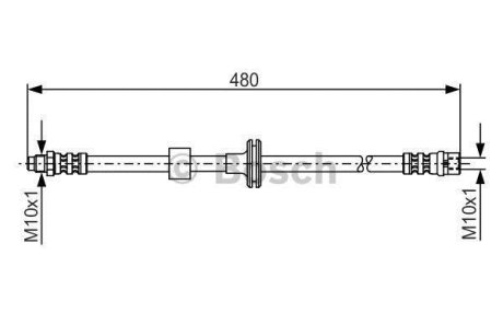 Шланг гальмівний (передній) MB C-class (W202)/S (W140/C140) 91-00 BOSCH 1 987 476 778