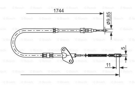 Трос ручника MB T1/TN 82-95 (R) BOSCH 1 987 477 121