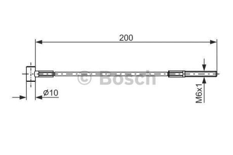 Трос ручника (центральний) Nissan Micra III/Note 03- (200mm) BOSCH 1 987 477 979