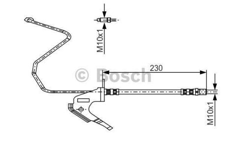 Тормозной шланг (задний) Opel Astra G/H/Combo 98- (L) (L=225mm) BOSCH 1 987 481 161