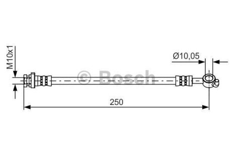 Тормозной шланг (задний) Nissan Qashqai 07-13 (R) (L=243mm) BOSCH 1 987 481 435