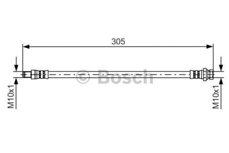 Тормозной шланг (задний) Mitsubishi Outlander 06-13 (L=281mm) BOSCH 1 987 481 442