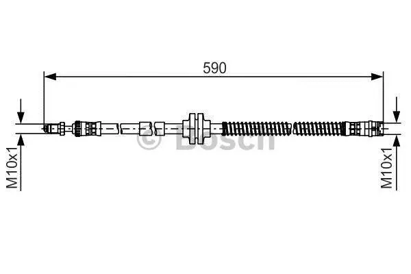 Гальмівний шланг гнучкий передн лів/прав (довжина 540мм, M10x1/M10x1) VW AMAROK 2.0/2.0D/3.0D 09.10- BOSCH 1987481516 (фото 1)