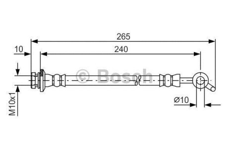 Тормозной шланг (задний) Nissan X-Trail/Rogue/Renault Koleos 07- (L=240mm) (R) BOSCH 1 987 481 571