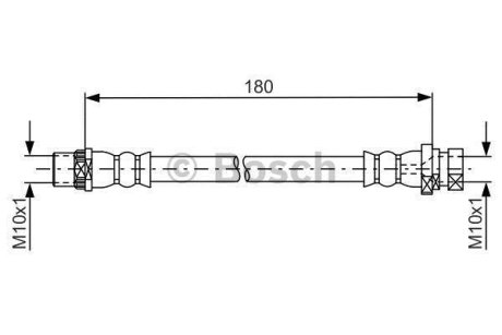 Тормозной шланг (задний) Renault Kangoo 08- (L) (L=180mm) BOSCH 1 987 481 682