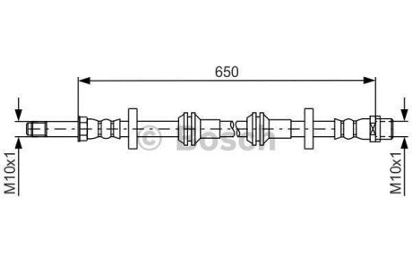 Шланг гальмівний (передній) Audi A6/A7 10- (L=650mm) BOSCH 1 987 481 690