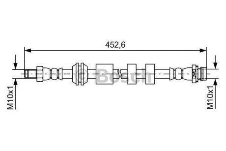 Шланг гальмівний (передній) Volvo XC60 I 08-17 BOSCH 1987481741