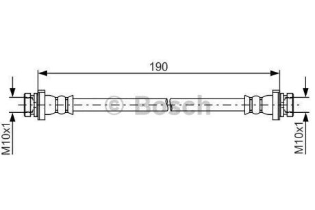 Гальмівний шланг гнучкий задн лів/прав (довжина 190мм, M10x1/M10x1) NISSAN QASHQAI +2, QASHQAI I 1.5D-2.0D 11.06-07.14 BOSCH 1987481831