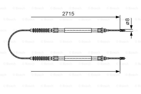 Трос ручника Citroen Jumper/Fiat Ducato/Peugeot Boxer 02- (2715/890mm) BOSCH 1 987 482 003