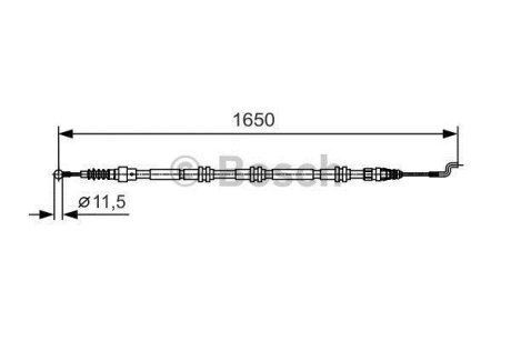 Трос ручника (задний) VW T5 04-09 (1650/1285mm) BOSCH 1 987 482 016