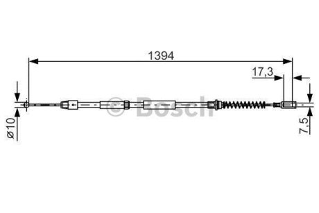 Трос ручника (задний) VW Crafter 06-16 (1394/1065mm) BOSCH 1 987 482 033 (фото 1)