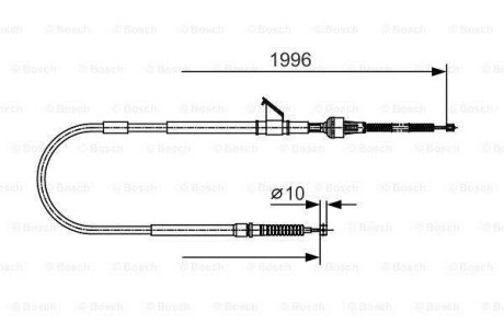 Трос ручника (задний) (L) Mitsubishi L200 96-07 (1995/1790mm) BOSCH 1 987 482 068