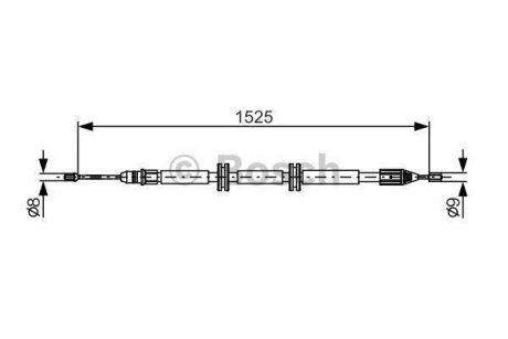 Трос ручника (задний) (R) Renault Kangoo 01- (1525/1235mm) BOSCH 1 987 482 142