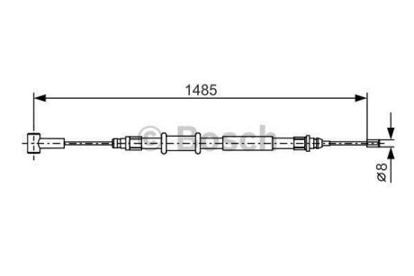 Трос ручника (задний) Citroen Jumper/Fiat Ducato/Peugeot Boxer 06- (1485/1168mm) BOSCH 1 987 482 214