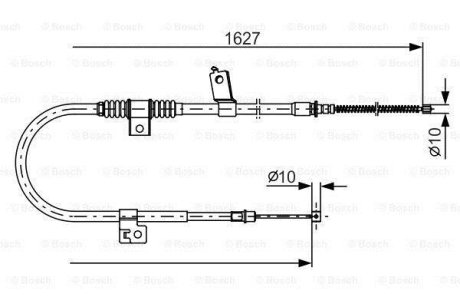 Трос ручника (задний) (L) Peugeot 4007/Mitsubishi Outlander II 06- (1627/1425mm) BOSCH 1 987 482 274