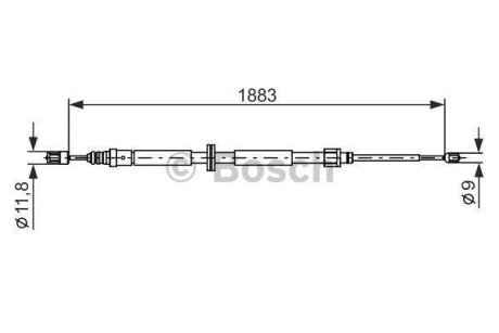 Трос остановочных тормозов BOSCH 1987482302