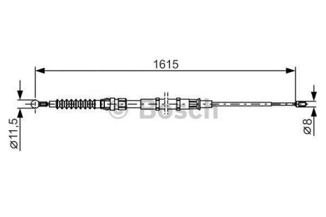 Трос ручника (задний) Skoda Superb 08-15 (1615/805mm) BOSCH 1 987 482 328