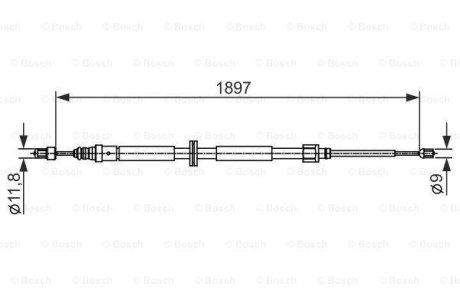 Трос ручника Renault Scenic III 09- (1897mm) BOSCH 1 987 482 433