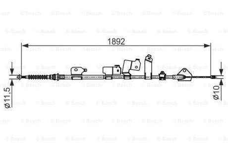 Трос остановочных тормозов BOSCH 1987482439 (фото 1)