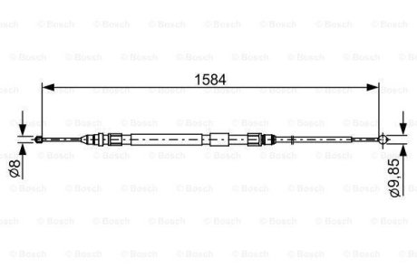 Трос ручника (задній) BMW 3 (F30/F80/F31)/4 (F32/F82/F36) 11- (L=1584mm) BOSCH 1 987 482 491
