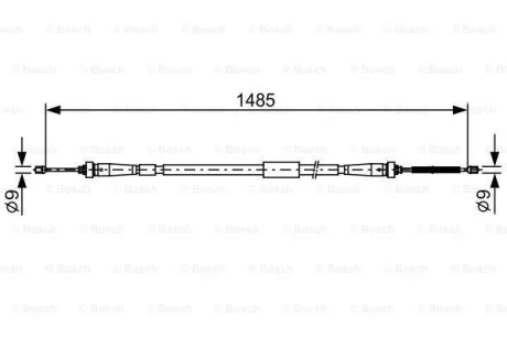 Трос стояночного гальма задн лів (1485мм) RENAULT CLIO IV 0.9-1.5D 11.12-08.21 BOSCH 1987482637