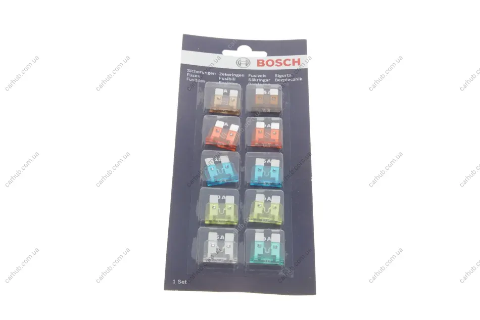 Комплект запобіжників (стандарт) (5A/7.5A/10A/15A/20A/25A/30A (10шт) BOSCH 1 987 529 037 (фото 1)
