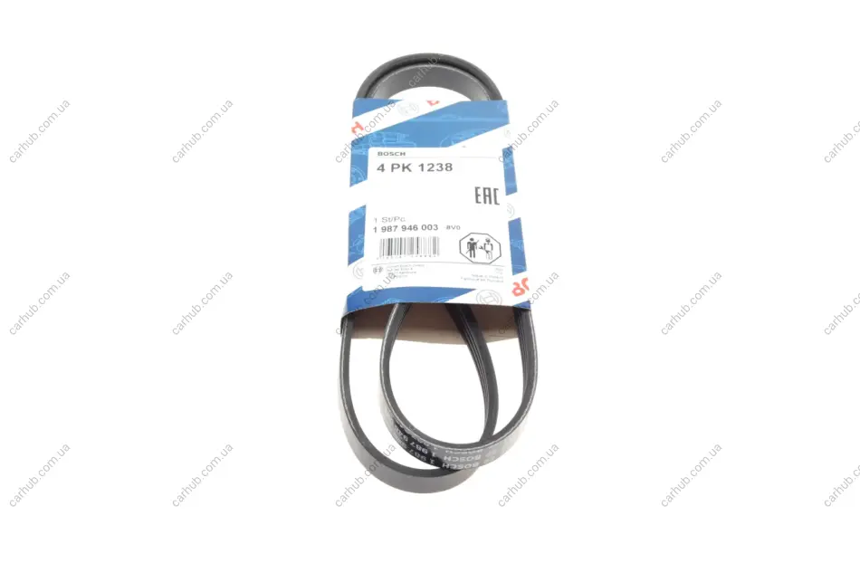 Поліклиновий ремінь (4PK1238) AUDI A4 B5, A6 C5, A8 D2, ALLROAD C5 CITROEN BX RENAULT CLIO II, KANGOO, KANGOO EXPRESS SKODA SUPERB I TOYOTA LAND CRUISER 100 VW PASSAT B5 1.4-4.2D 10.82- BOSCH 1 987 946 003 (фото 1)
