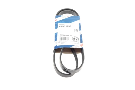 Поліклиновий ремінь (4PK1238) AUDI A4 B5, A6 C5, A8 D2, ALLROAD C5 CITROEN BX RENAULT CLIO II, KANGOO, KANGOO EXPRESS SKODA SUPERB I TOYOTA LAND CRUISER 100 VW PASSAT B5 1.4-4.2D 10.82- BOSCH 1 987 946 003
