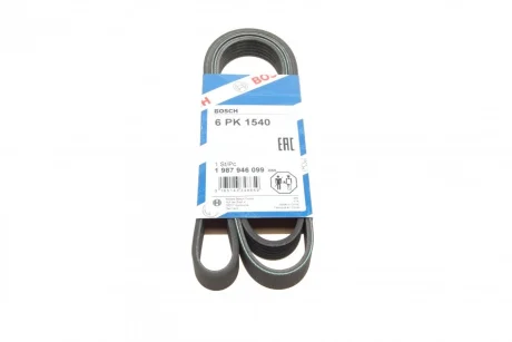 Ремінь генератора поліклиновий VW Golf/BMW/Ford/Opel (6PK1540) BOSCH 1 987 946 099