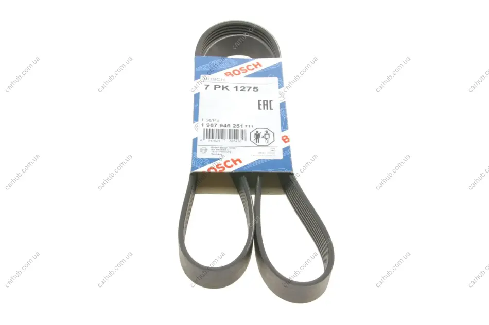 Ремінь генератора VW Touareg 3.0 Hybrid 10-18/Audi A4/A6/A7/Q5/Q7 3.0TFSI 08-17 (7PK1275) BOSCH 1 987 946 251 (фото 1)