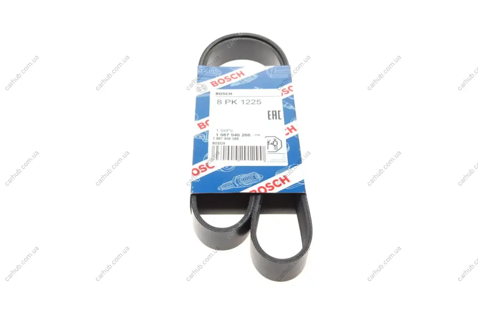 Ремінь генератора Mazda 3/5/6 2.0 DI/CD 02-10 (8PK1225) BOSCH 1 987 946 266 (фото 1)