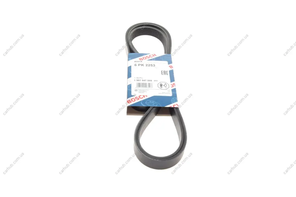 Ремінь генератора MB C-class (W202)/E-class (W211) 2.2CDI/2.7CDI 98-09 (OM612)(6PK2253) BOSCH 1 987 947 569 (фото 1)