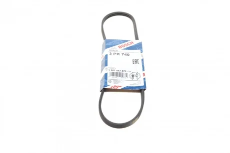 Ремінь генератора Renault Clio/Kangoo 1.2 98- (3PK740) BOSCH 1 987 947 572
