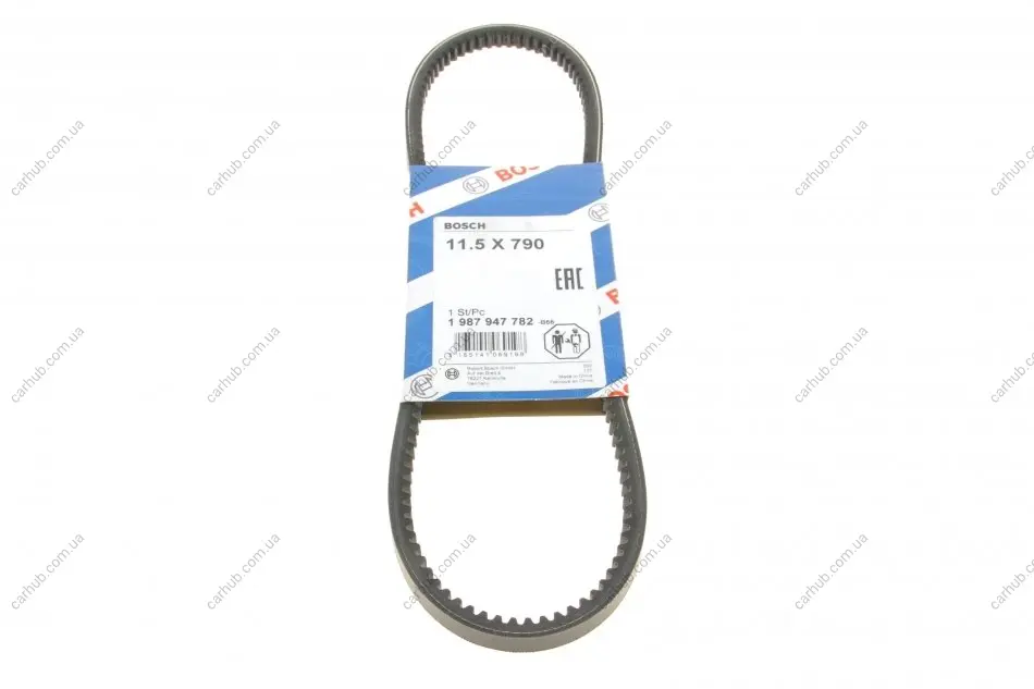 Ремінь генератора Audi 100/200/VW Caddy II/Golf III/IV/Passat/Sharan -04 (11.5x790) BOSCH 1 987 947 782 (фото 1)