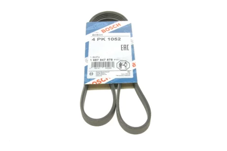 Поліклиновий ремінь (4PK1052) HONDA ACCORD IV, ACCORD V, ACCORD VI, SHUTTLE MITSUBISHI DELICA / SPACE GEAR, L 300 III, L200, L400 RENAULT SAFRANE I TOYOTA 4 RUNNER III 1.8-3.4 01.90-12.07 BOSCH 1 987 947 878