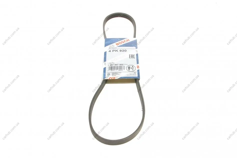 Поліклиновий ремінь (4PK920) MAZDA 323 F VI, 323 S VI, 626 IV, 626 V, PREMACY, XEDOS 9 NISSAN BLUEBIRD TOYOTA ALLION I, CHASER, ECHO, HILUX IV, STARLET, SUPRA 1.3-3.0 01.84-01.17 BOSCH 1 987 947 902 (фото 1)
