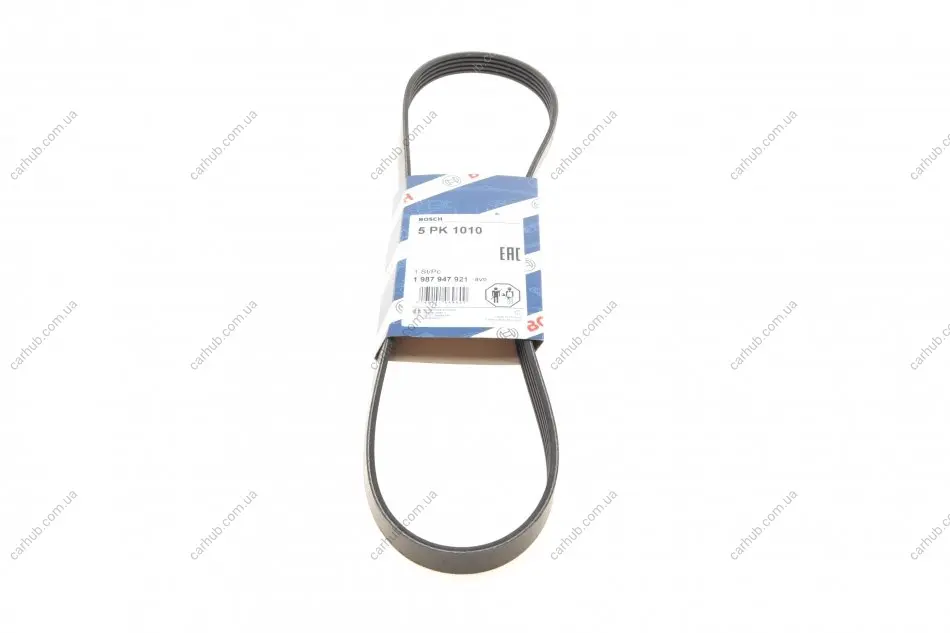 Ремінь генератора Mazda 626 1.8-2.2 86-96/Opel Kadett 1.6 86-94/Ford Escort 1.8D 88-95 (5PK1010) BOSCH 1 987 947 921 (фото 1)
