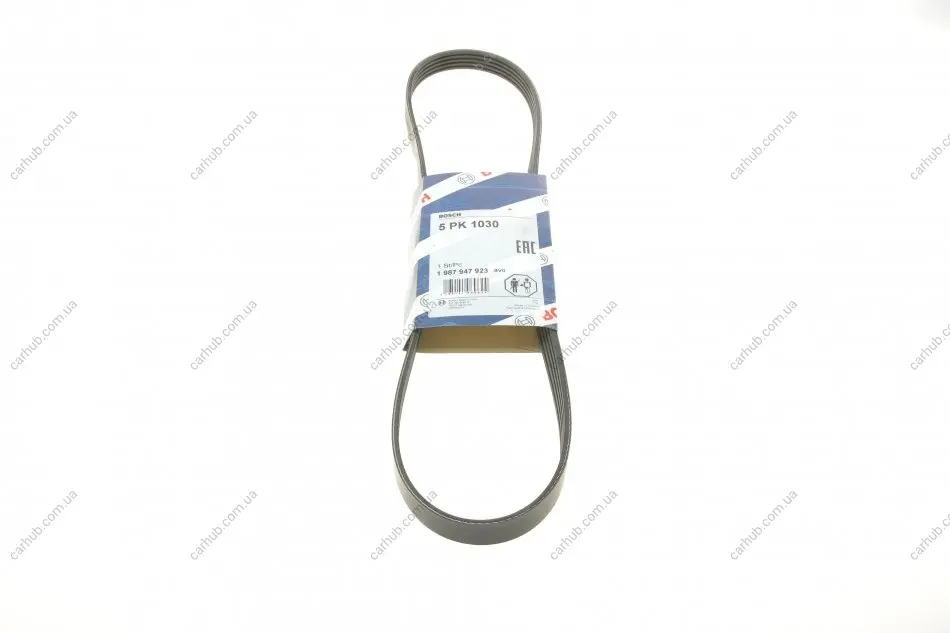 Ремінь генератора Mazda 323/626/ Opel Astra G/Vectra B/C 2.0/2.2 00-08 (5PK1030) BOSCH 1 987 947 923 (фото 1)