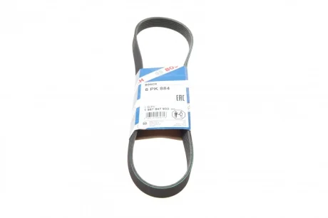 Ремінь генератора Toyota Auris/Yaris 1.33VVTi 08-12/Nissan Micra 1.0/1.3 92-00 (6PK884) BOSCH 1 987 947 933