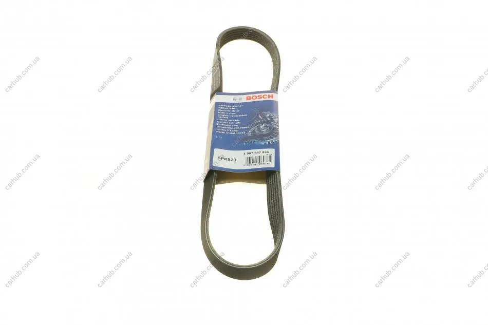 Ремінь генератора VW T4/Caddy 1.9D/TD 90-03/Toyota Corolla/Auris 1.4D 06-14/Kia Rio 1.25 17- (6PK923) BOSCH 1 987 947 938 (фото 1)
